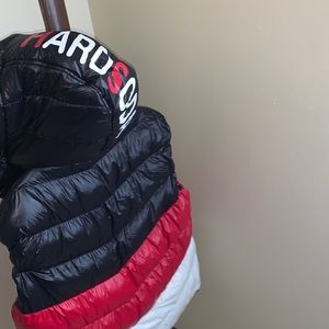 Hard $oda Multi-Color Puffer Vest W/ Hood.